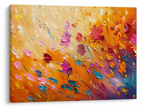 Obraz - Malba barevných květin (70x50 cm)