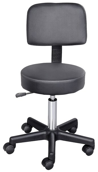 HOMCOM Černý Výškově Nastavitelný Křeslo s Otočnými Kolečky a Ergonomickým Opěradlem | Aosom