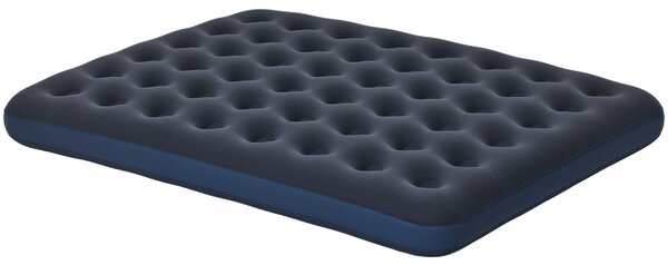 Outsunny Nafukovací matrace pro 2 osoby s integrovanou ruční pumpou, sametový povrch, ideální na kempování a cestování - 203D x 152Š x 22V cm, modrá |