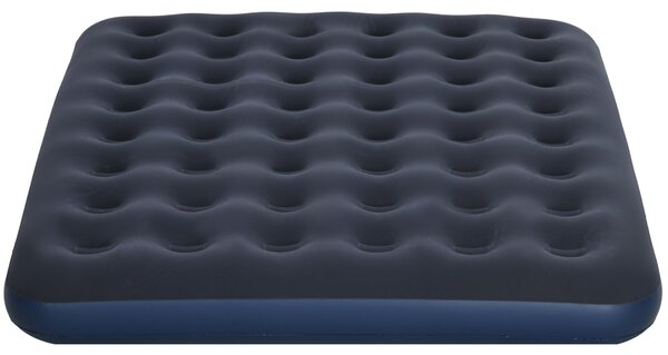 Outsunny Nafukovací matrace pro 2 osoby s integrovanou ruční pumpou, sametový povrch, ideální na kempování a cestování - 203D x 152Š x 22V cm, modrá |