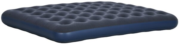 Outsunny Nafukovací matrace pro 2 osoby s integrovanou ruční pumpou, sametový povrch, ideální na kempování a cestování - 203D x 152Š x 22V cm, modrá |