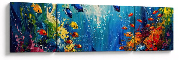 Obraz - Malba podmořského světa (170x50 cm)