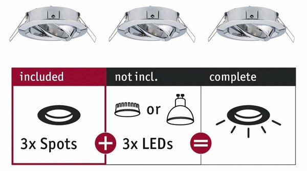 PAULMANN Vestavné svítidlo Choose spot výklopné max. 10W chrom 230V 924.88