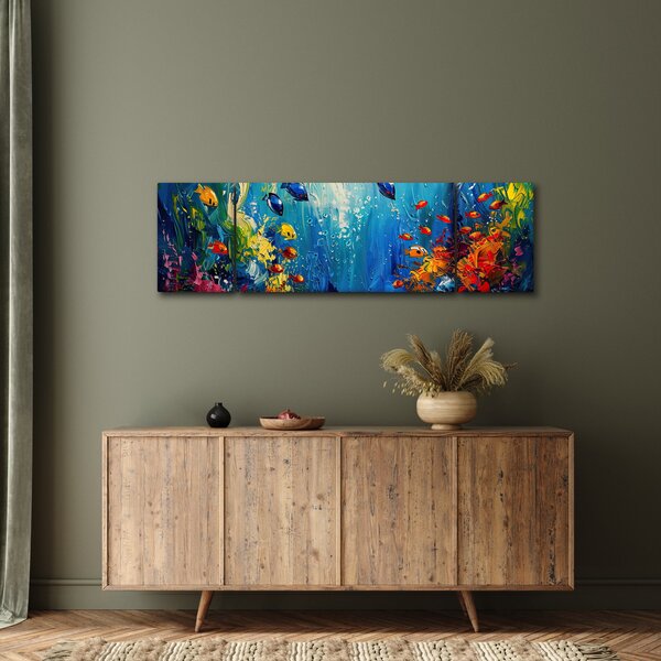 Obraz - Malba podmořského světa (170x50 cm)
