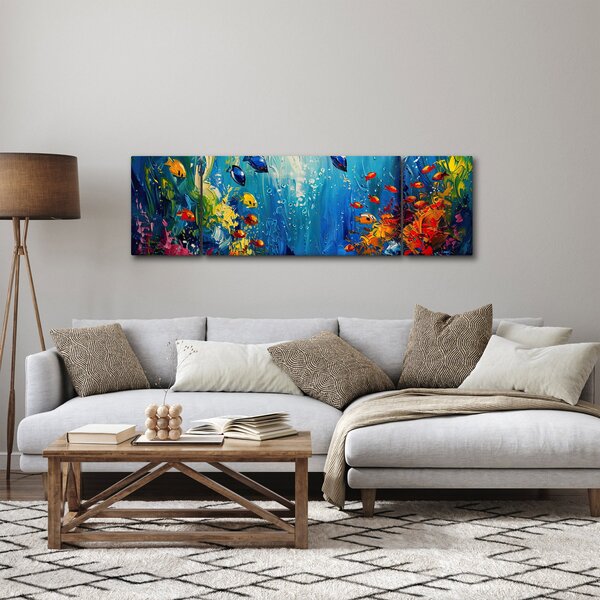 Obraz - Malba podmořského světa (170x50 cm)