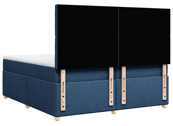 Box spring postel s matrací modrá 200x200 cm textil 3291407