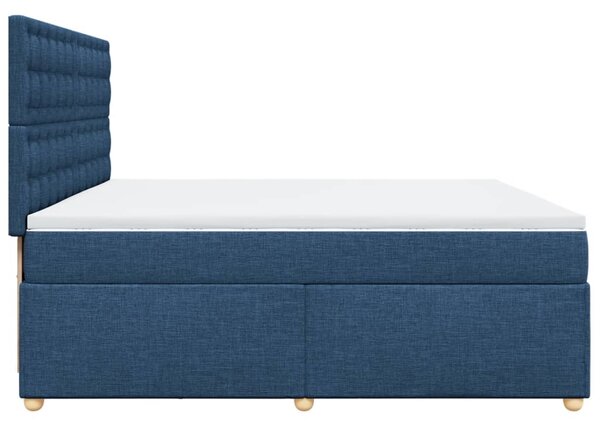 Box spring postel s matrací modrá 200x200 cm textil 3291407