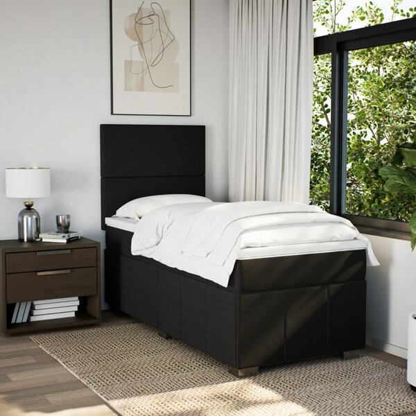 Box spring postel s matrací černá 80 x 200 cm textil 3291490
