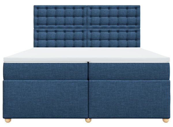 Box spring postel s matrací modrá 200x200 cm textil 3291407