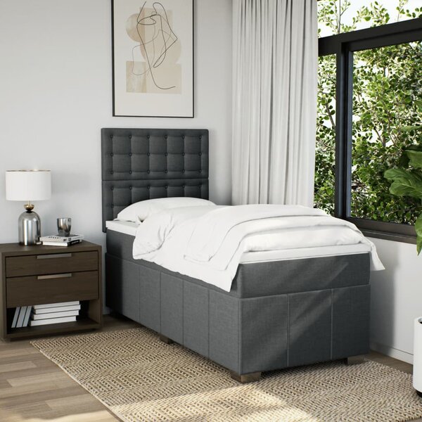 Box spring postel s matrací tmavě šedá 80 x 200 cm textil 3293810