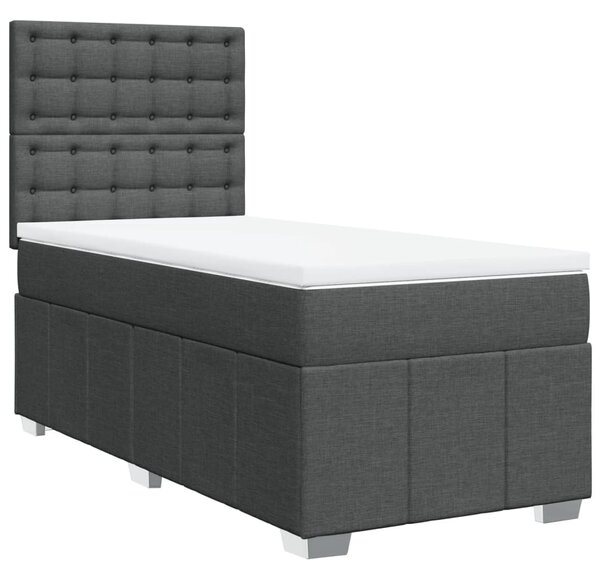 Box spring postel s matrací tmavě šedá 80 x 200 cm textil 3293810
