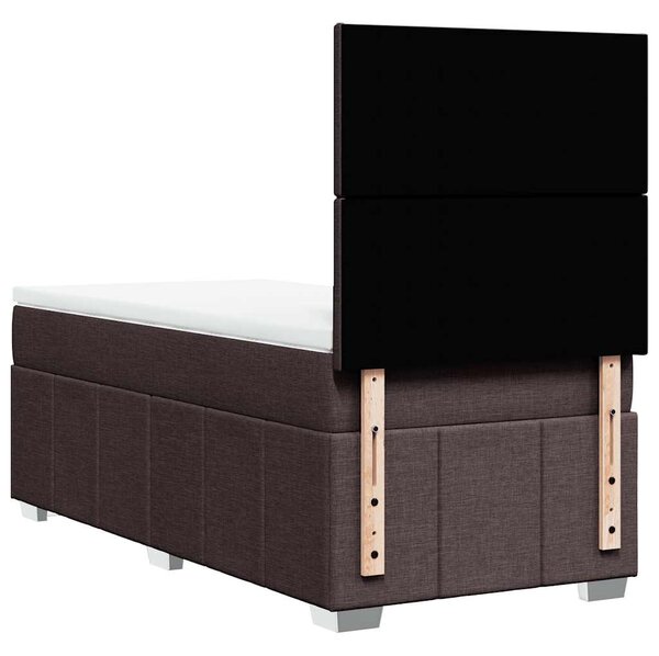 Box spring postel s matrací tmavě hnědá 90x200 cm textil 3291547