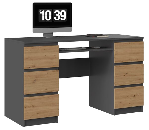 Počítačový stůl KUBA antracit + dub artisan