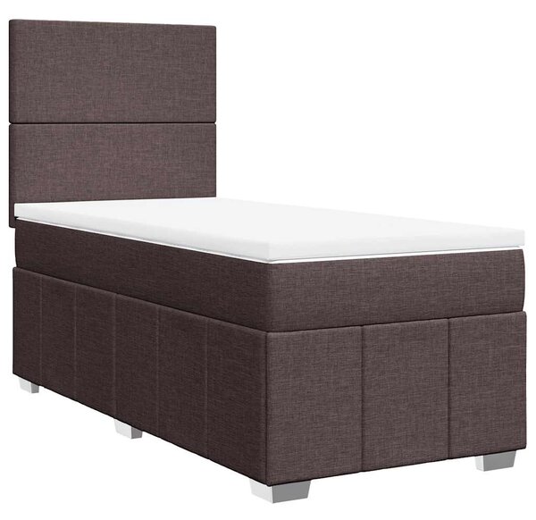 Box spring postel s matrací tmavě hnědá 90x200 cm textil 3291547