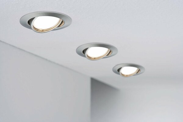 PAULMANN Vestavné svítidlo LED Base kruhové 1x5W kov kartáčovaný nastavitelné 934.14 P 93414