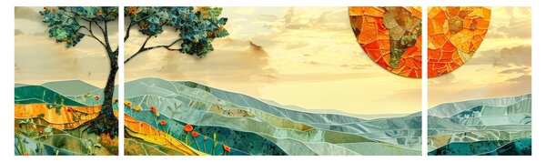 Obraz - Ilustrace krajiny (170x50 cm)