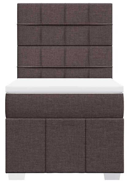 Box spring postel s matrací tmavě hnědá 90x200 cm textil 3291554