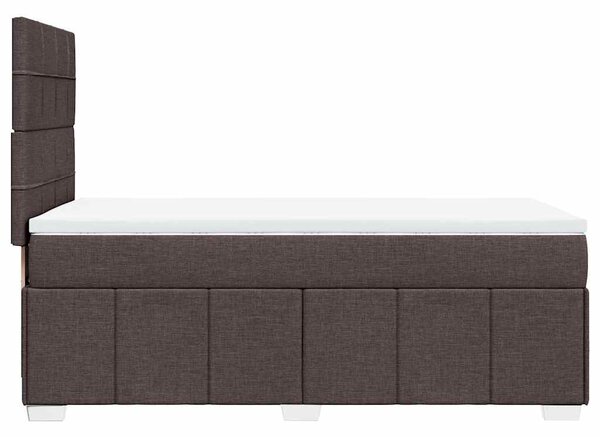Box spring postel s matrací tmavě hnědá 90x200 cm textil 3291554