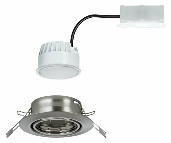 PAULMANN Vestavné svítidlo LED Base kruhové 1x5W kov kartáčovaný nastavitelné 934.14 P 93414