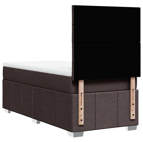 Box spring postel s matrací tmavě hnědá 90x200 cm textil 3291554