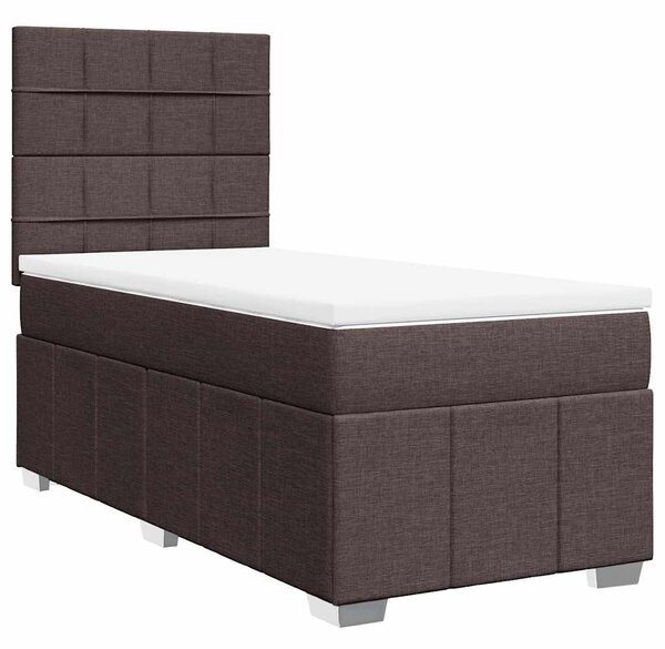 Box spring postel s matrací tmavě hnědá 90x200 cm textil 3291554