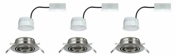 PAULMANN Vestavné svítidlo LED Base kruhové 3x5W kov kartáčovaný nastavitelné 934.21 P 93421