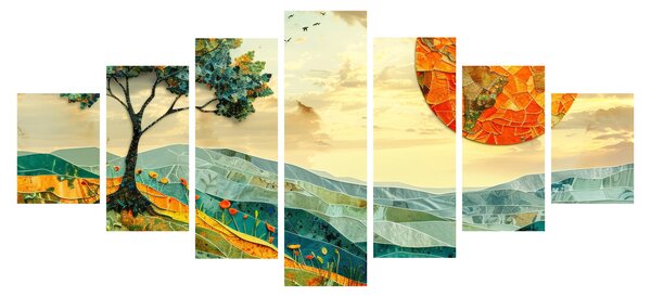 Obraz - Ilustrace krajiny (210x100 cm)