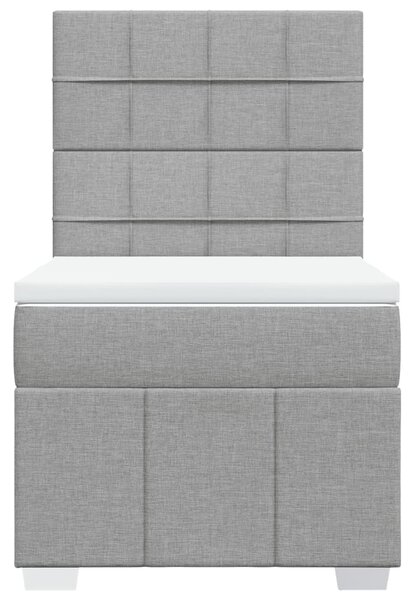 Box spring postel s matrací světle šedá 80 x 200 cm textil 3293795