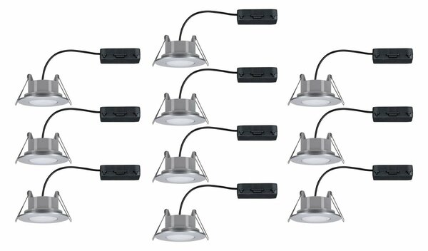 PAULMANN Vestavné svítidlo LED Calla kruhové 10x6W matný chrom nastavitelné 999.23 P 99923