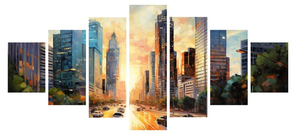 Obraz - Malba města (210x100 cm)