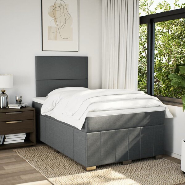 Box spring postel s matrací tmavě šedá 120x190 cm textil 3293901