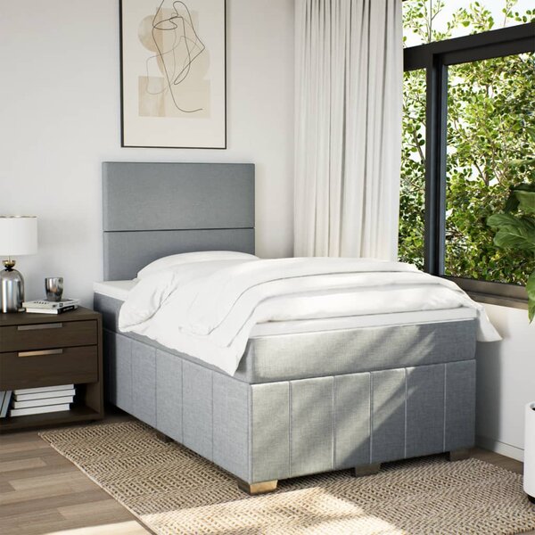 Box spring postel s matrací světle šedá 120x190 cm textil 3293900