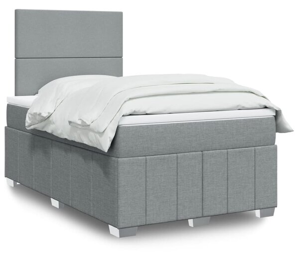 Box spring postel s matrací světle šedá 120x190 cm textil 3293900