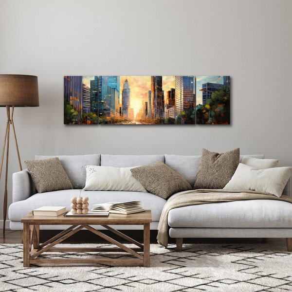 Obraz - Malba města (170x50 cm)