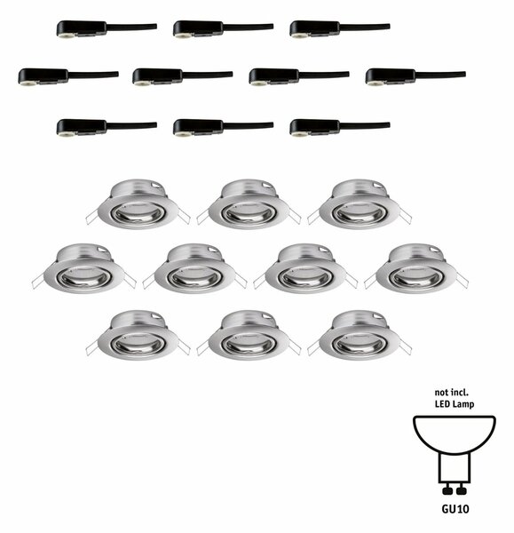 PAULMANN Vestavné svítidlo LED Base kruhové max. 10x10W GU10 kov kartáčovaný 933.99