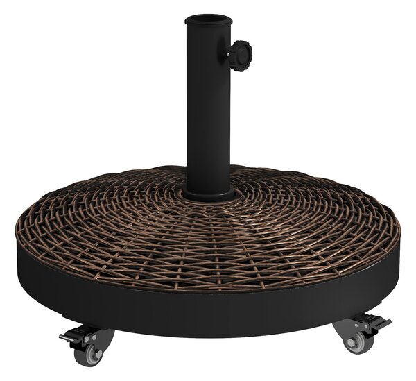 Podstavec na slunečník Outsunny s hmotností 50 lb a 4 kolečky - Ø 52 x 41H cm - Bronzový | Aosom