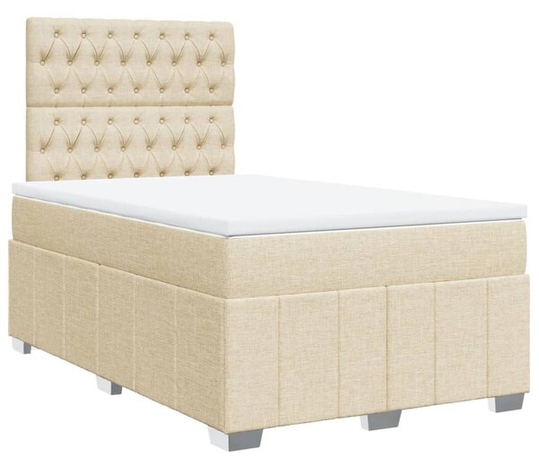 Box spring postel s matrací krémová 120x190 cm textil 3291619