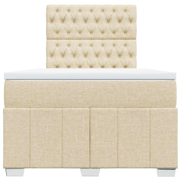 Box spring postel s matrací krémová 120x190 cm textil 3291619