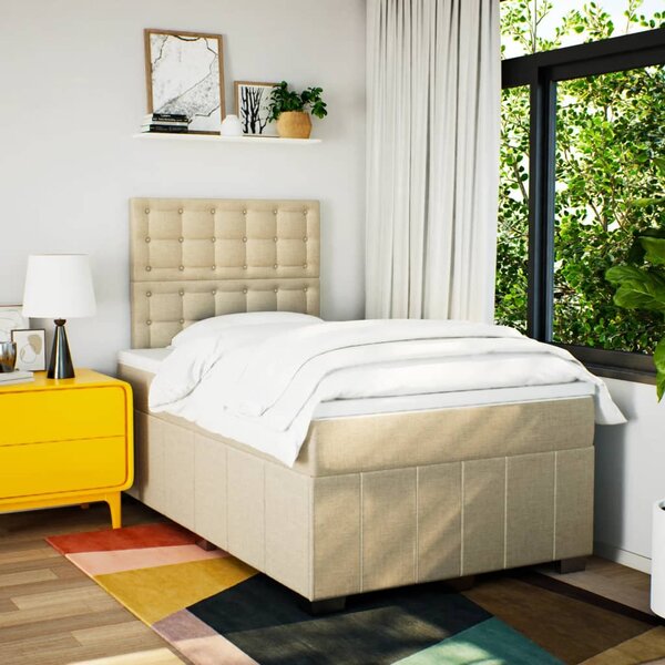 Box spring postel s matrací krémová 120x190 cm textil 3293926