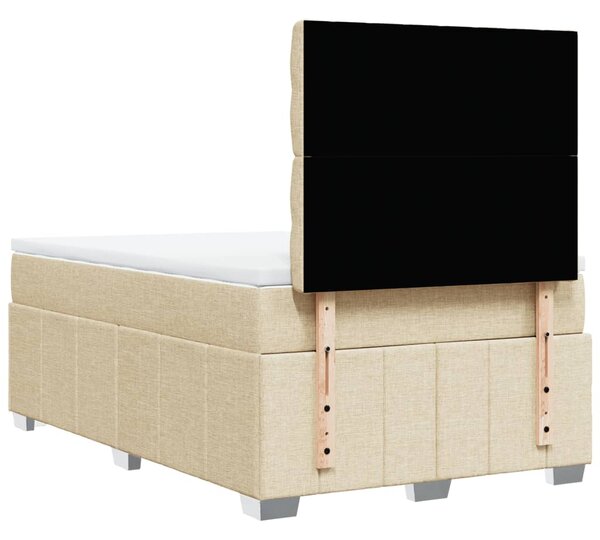 Box spring postel s matrací krémová 120x190 cm textil 3291619