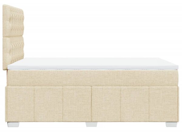 Box spring postel s matrací krémová 120x190 cm textil 3291619