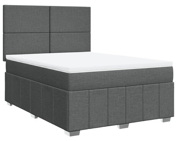 Box spring postel s matrací tmavě šedý 140 x 190 cm textil 3291657