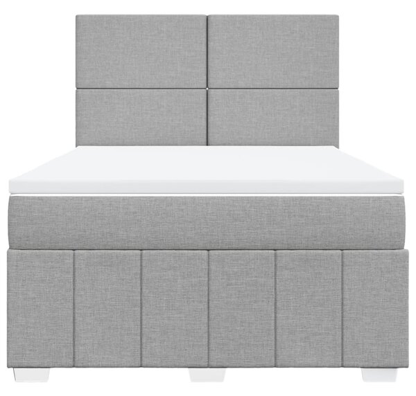Box spring postel s matrací světle šedá 140 x 190 cm textil 3291656