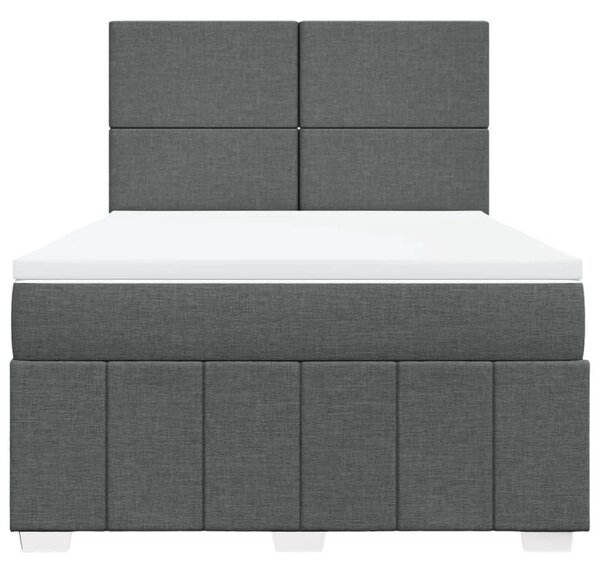 Box spring postel s matrací tmavě šedý 140 x 190 cm textil 3291657