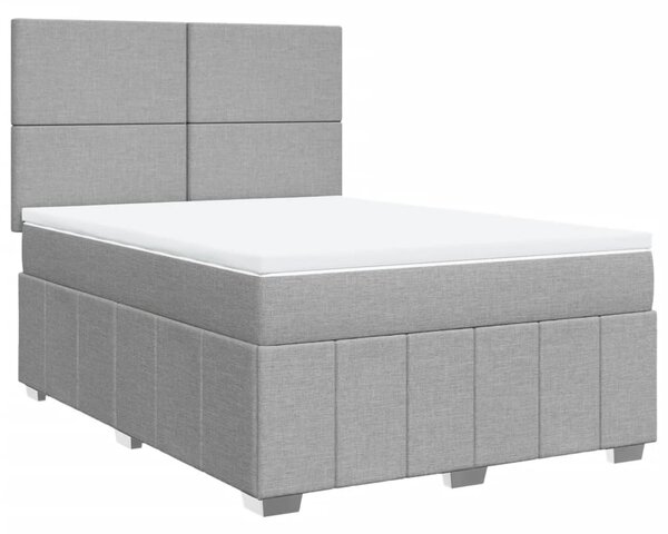 Box spring postel s matrací světle šedá 140 x 190 cm textil 3291656