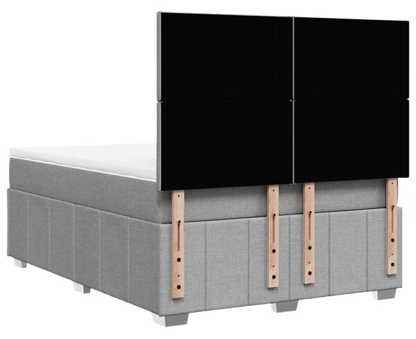 Box spring postel s matrací světle šedá 140 x 190 cm textil 3291656