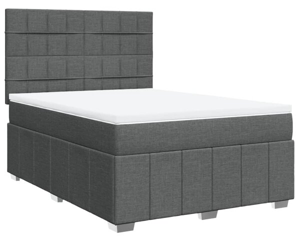 Box spring postel s matrací tmavě šedý 140 x 190 cm textil 3291664