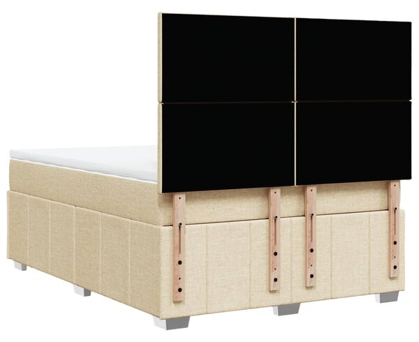 Box spring postel s matrací krémová 140x190 cm textil 3291661