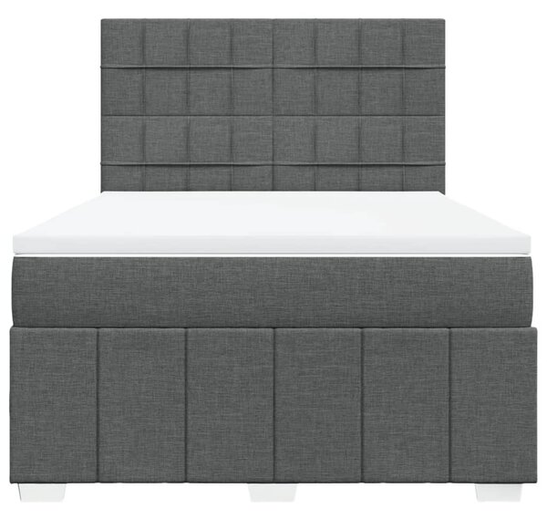 Box spring postel s matrací tmavě šedý 140 x 190 cm textil 3291664