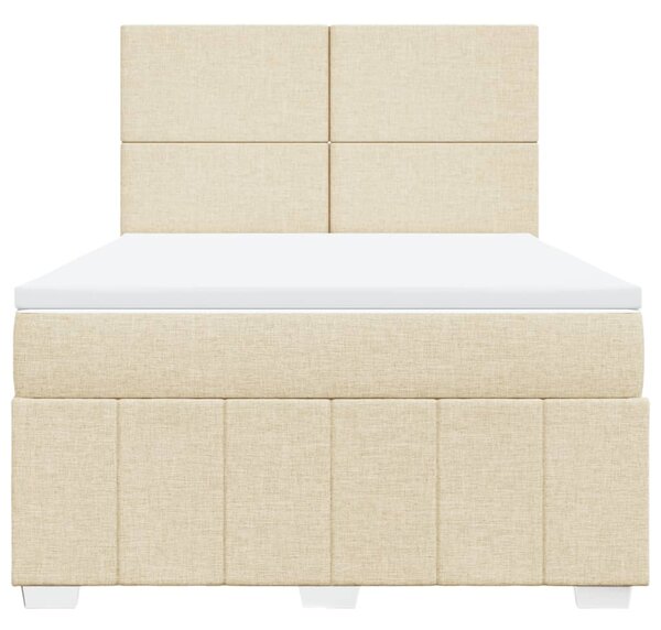 Box spring postel s matrací krémová 140x190 cm textil 3291661